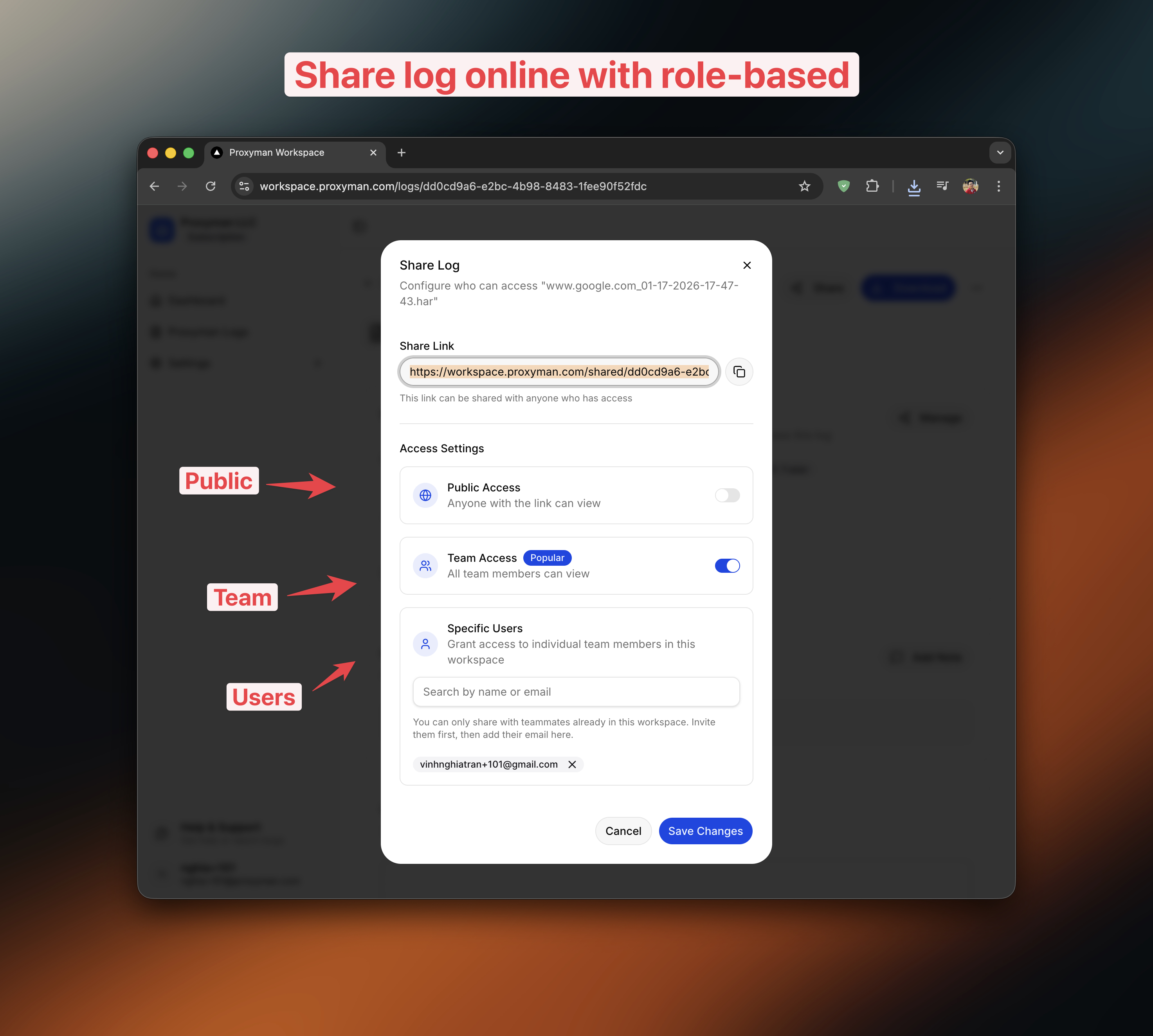 Proxyman Team Workspace